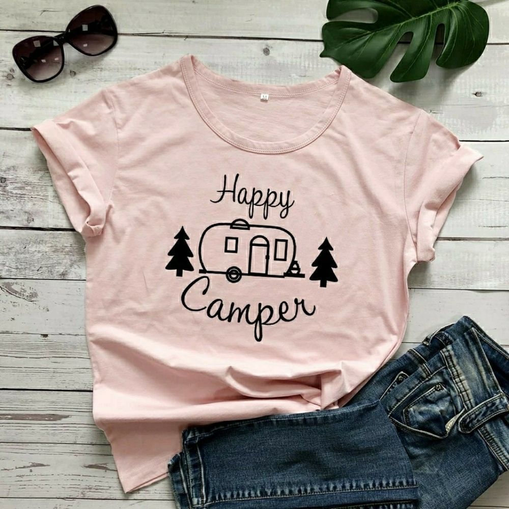 HappyβCamperβHikingβOutdoorsΒ TeeβShirt